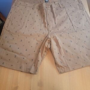 Men's Tan Anchor Print Shorts